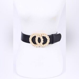 Black & Gold Chunky Pearl Statement Belt